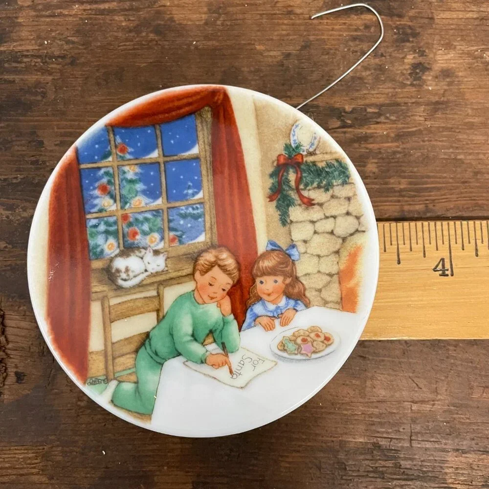 Hallmark Cookies For Santa Porcelain Ornmament 1990